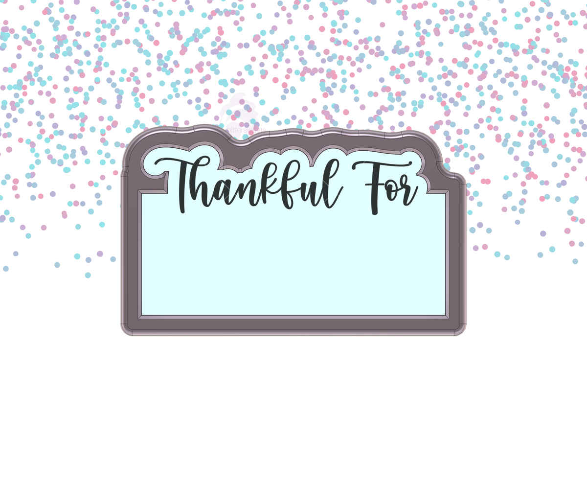 Thankful For Lettered Plaque Cookie Cutter