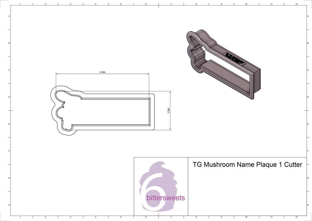 DIGITAL STL Download For Thanksgiving Mushroom Name Plaque 1 Cookie Cutter