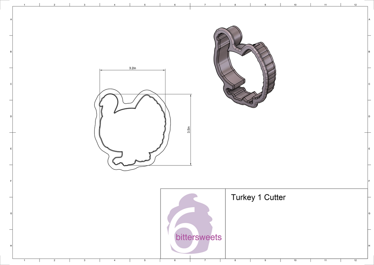 Turkey 1 Cookie Cutter