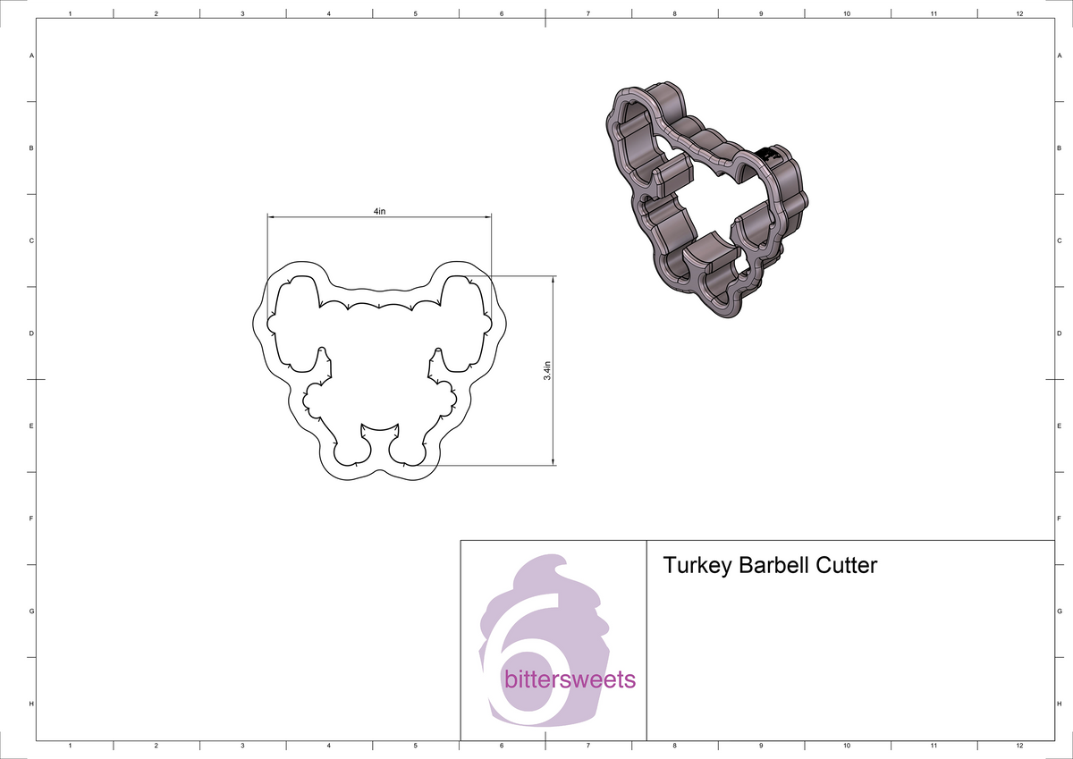 Turkey Barbell Cookie Cutter