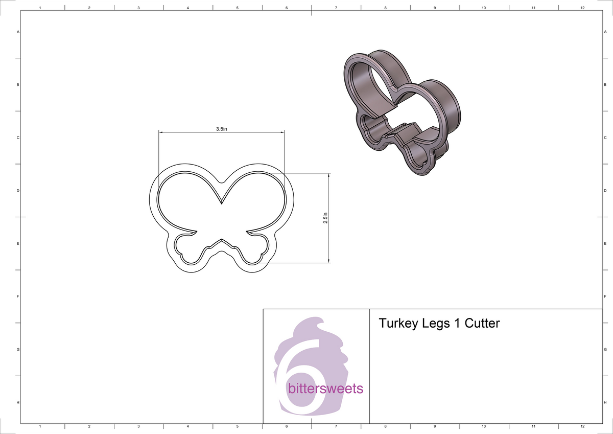 DIGITAL STL Download For Turkey Legs 1 Cookie Cutter