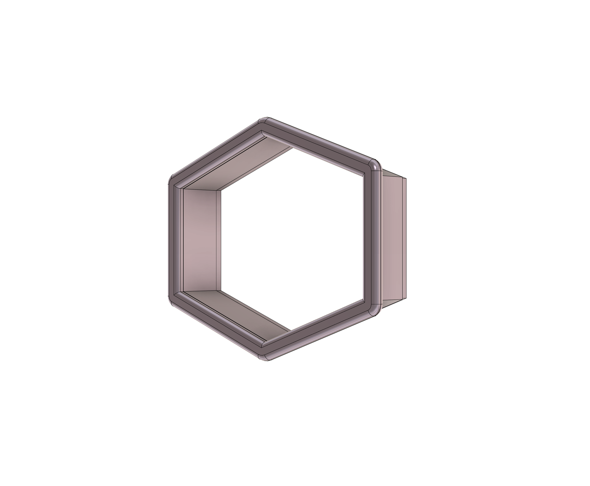 Wide Hexagon Plaque 3 Cookie Cutter