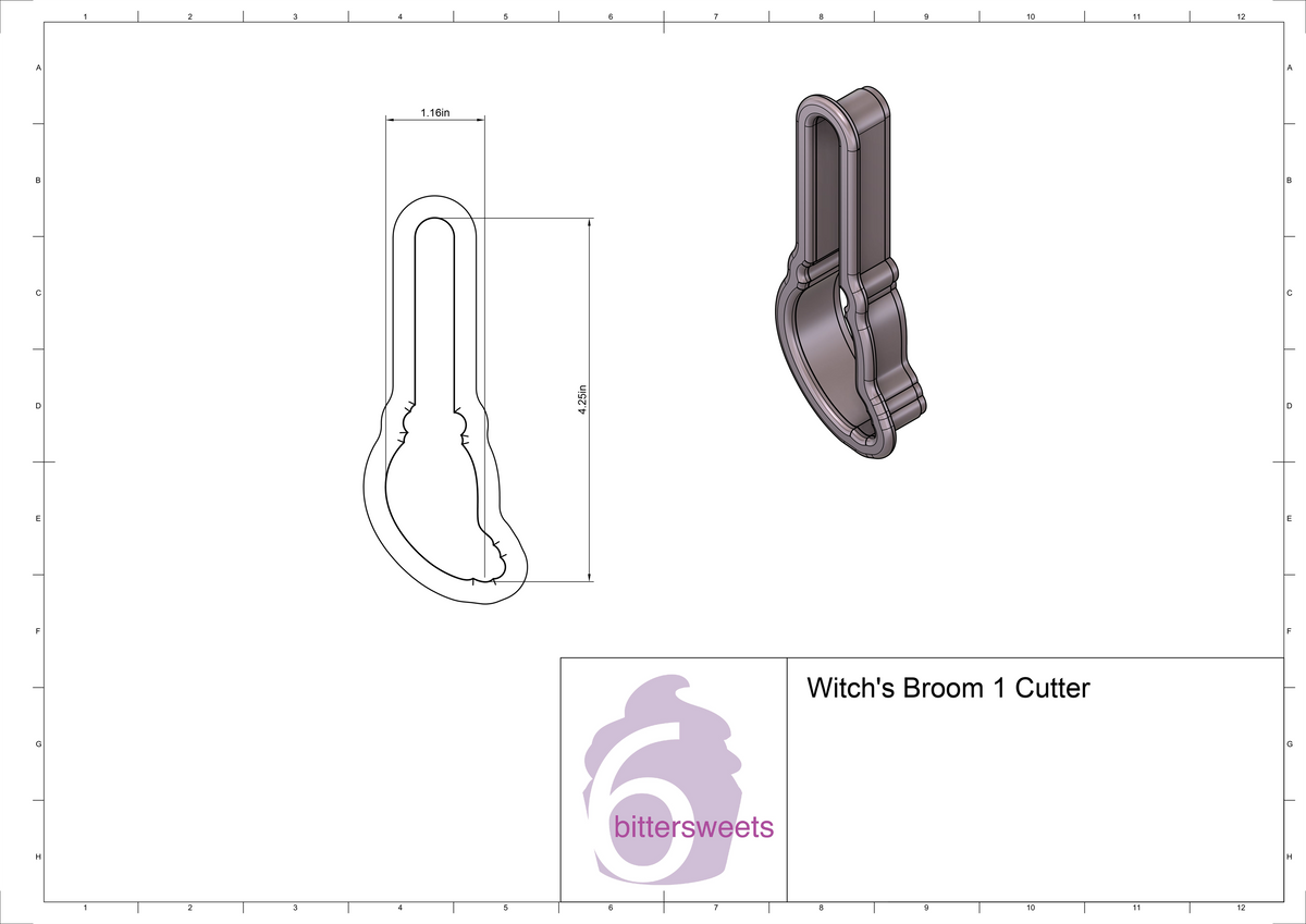 Witch&#39;s Broom 1 Cookie Cutter