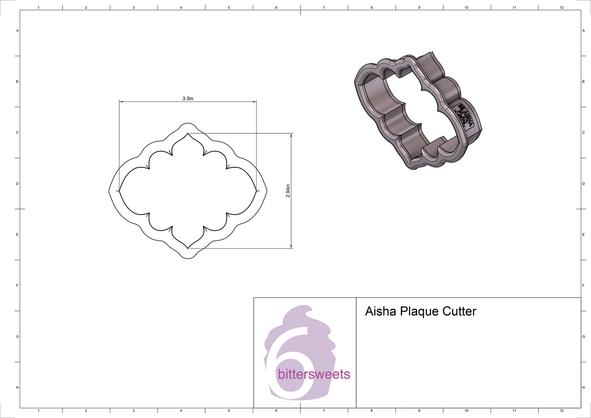 DIGITAL STL Download For Aisha Plaque Cookie Cutter