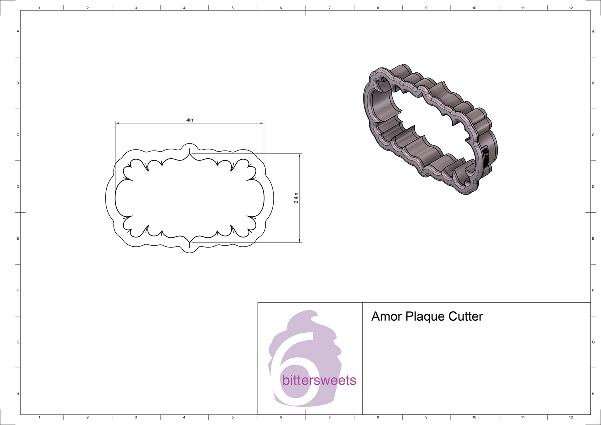 DIGITAL STL Download For Amor Plaque Cookie Cutter
