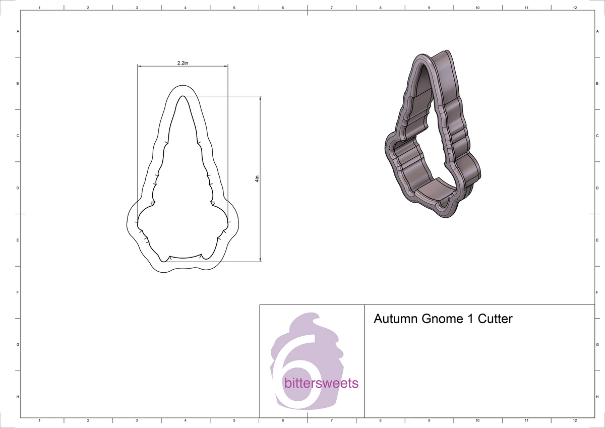 DIGITAL STL Download For Autumn Gnome 1 Cookie Cutter