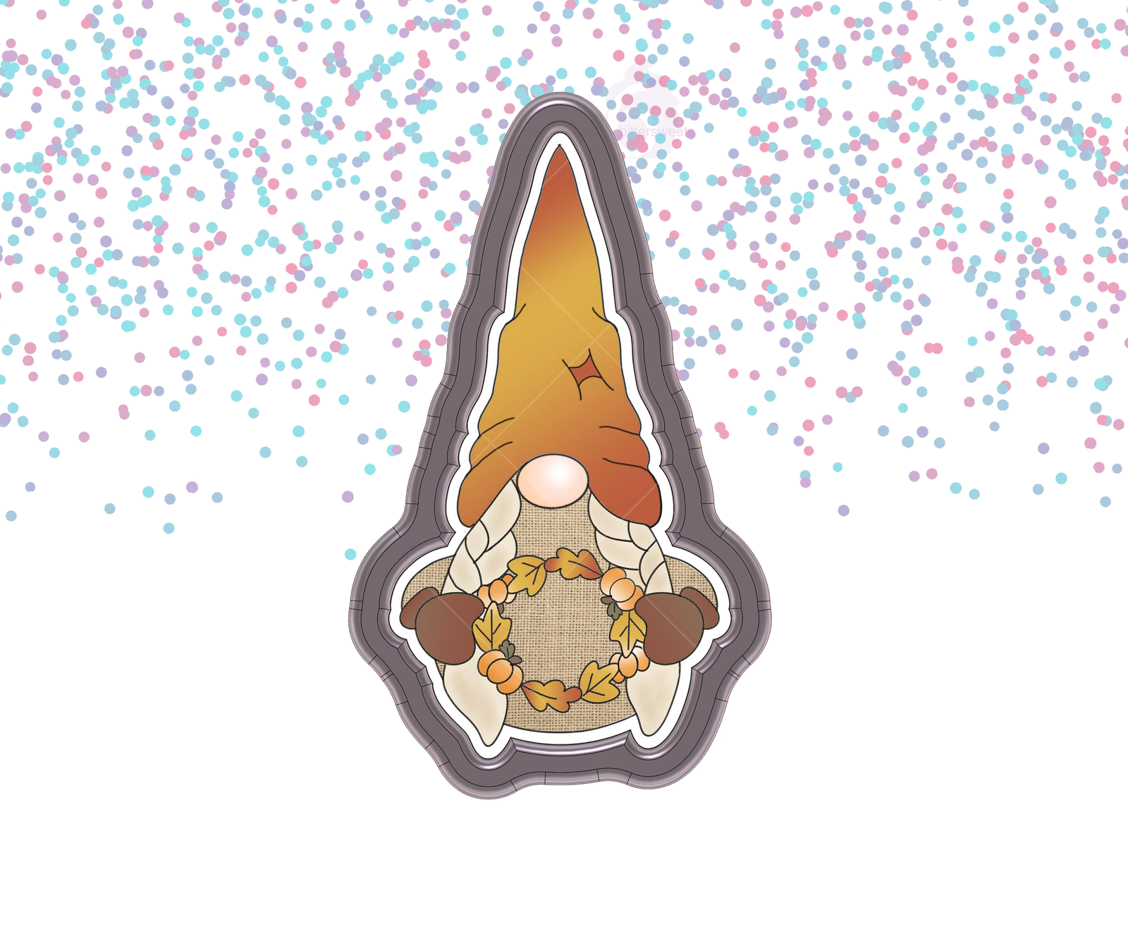 DIGITAL STL Download For Autumn Gnome 1 Cookie Cutter