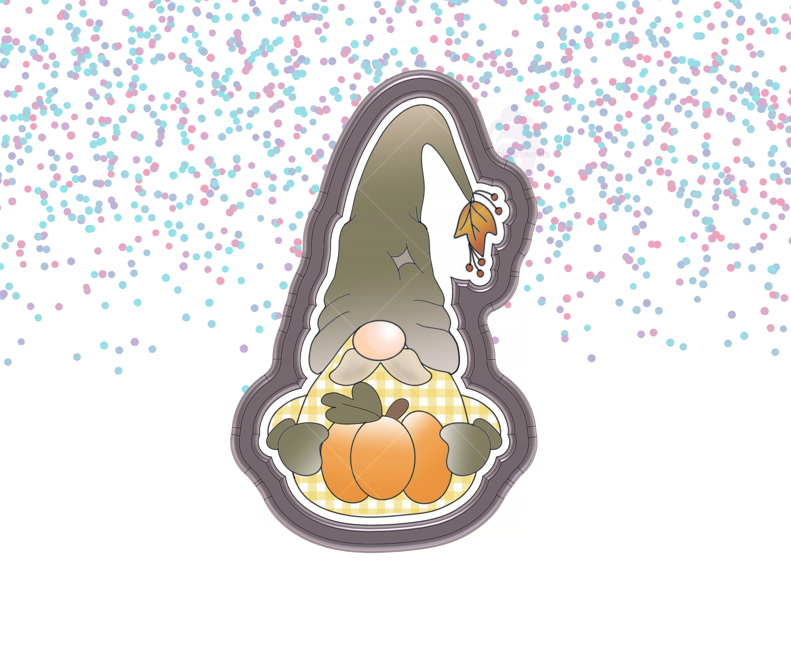 DIGITAL STL Download For Autumn Gnome 2 Cookie Cutter