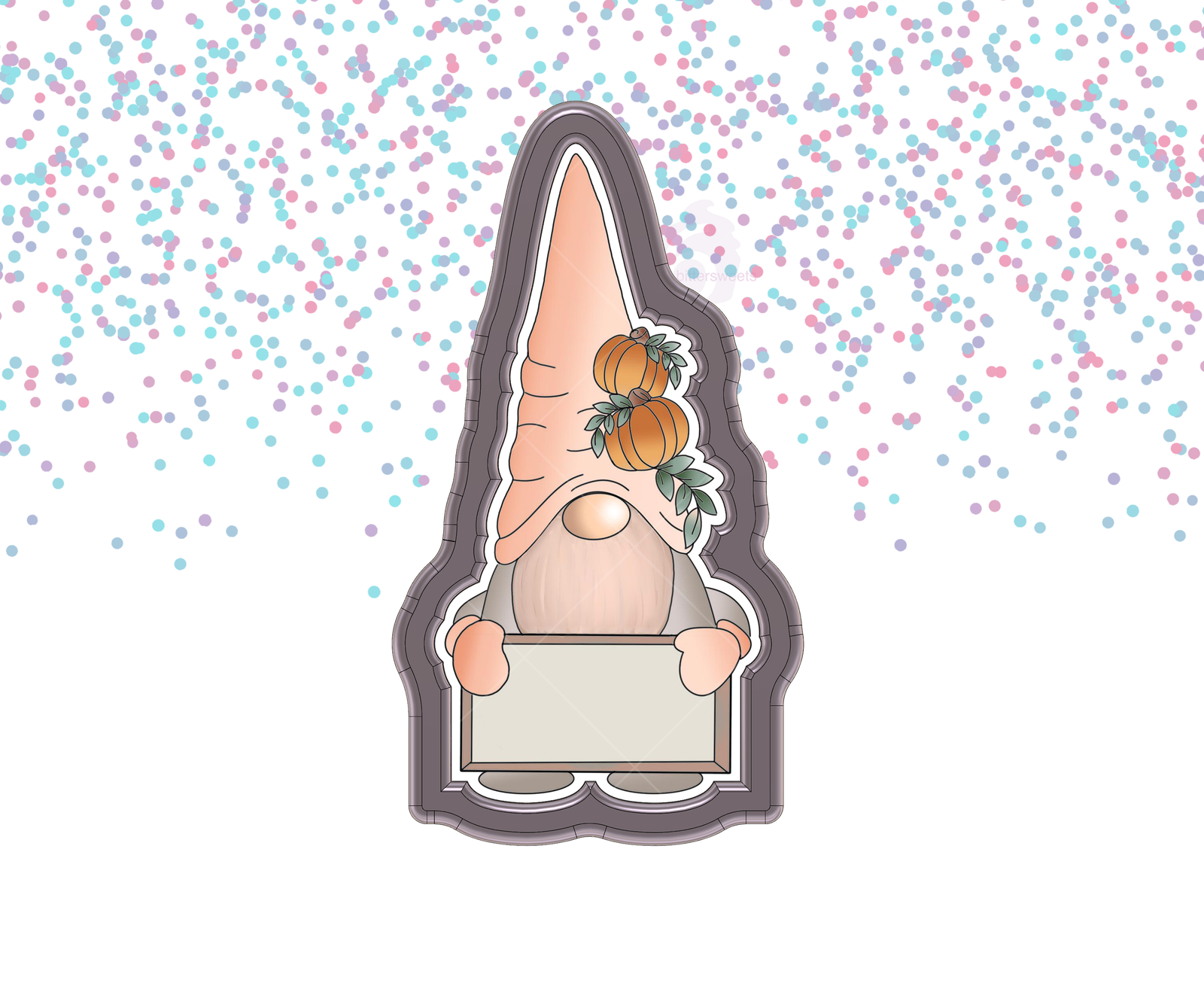 DIGITAL STL Download For Autumn Gnome With Sign 1 Cookie Cutter