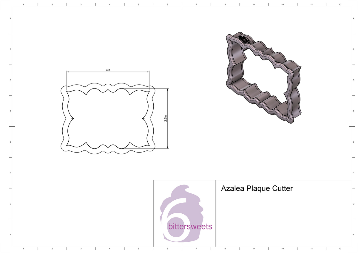 Azalea Plaque Cookie Cutter