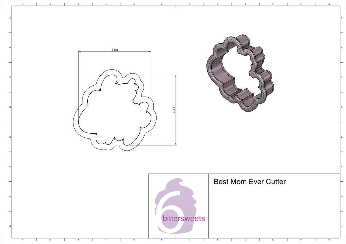 Best Mom Ever Lettered Cookie Cutter