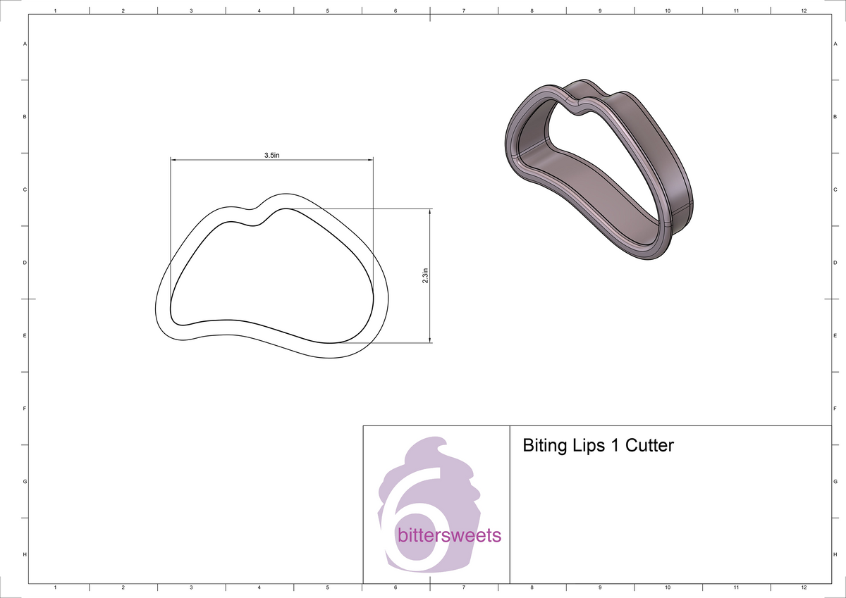 Biting Lips 1 Cookie Cutter