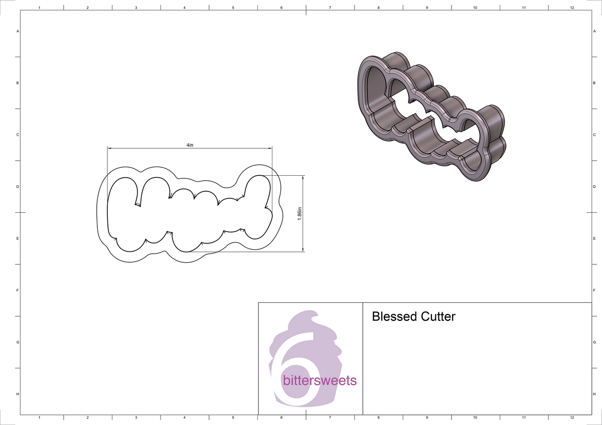 DIGITAL STL Download For Blessed 1 Lettered Cookie Cutter