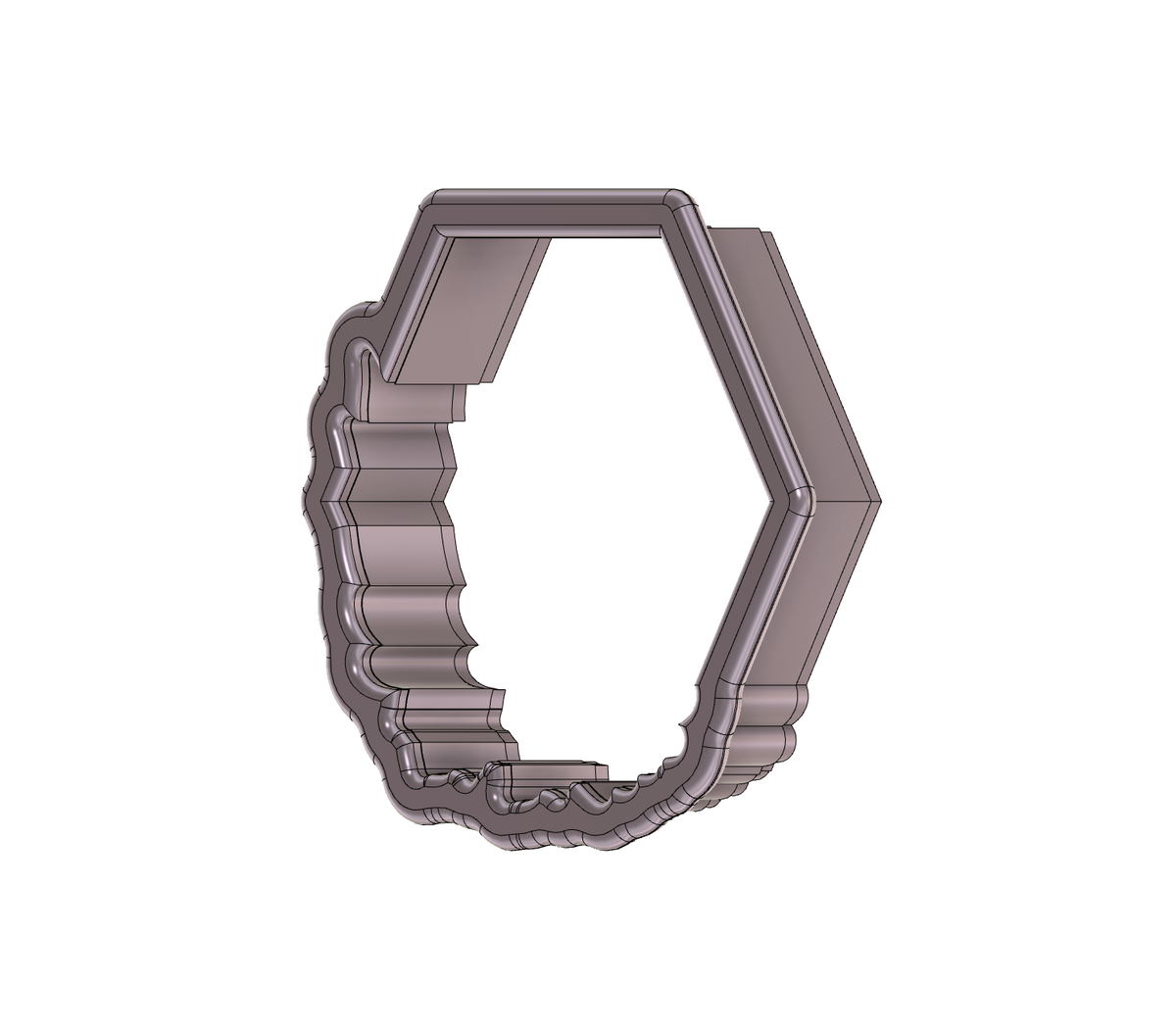 Cactus Floral Hexagon Plaque Cookie Cutter