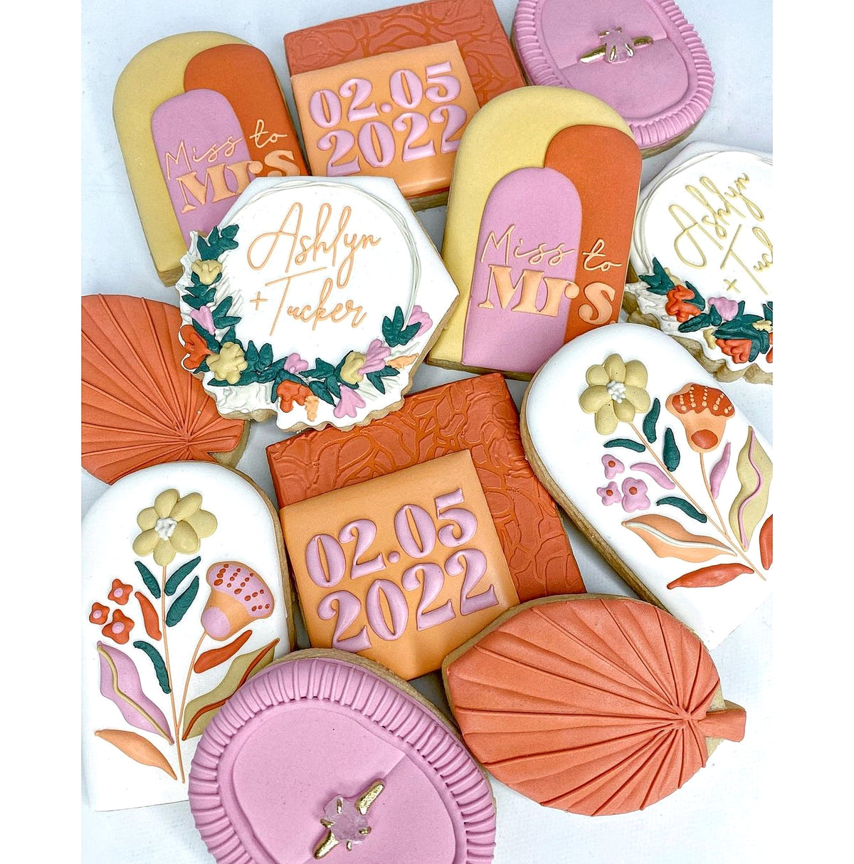 Cactus Floral Hexagon Plaque Cookie Cutter