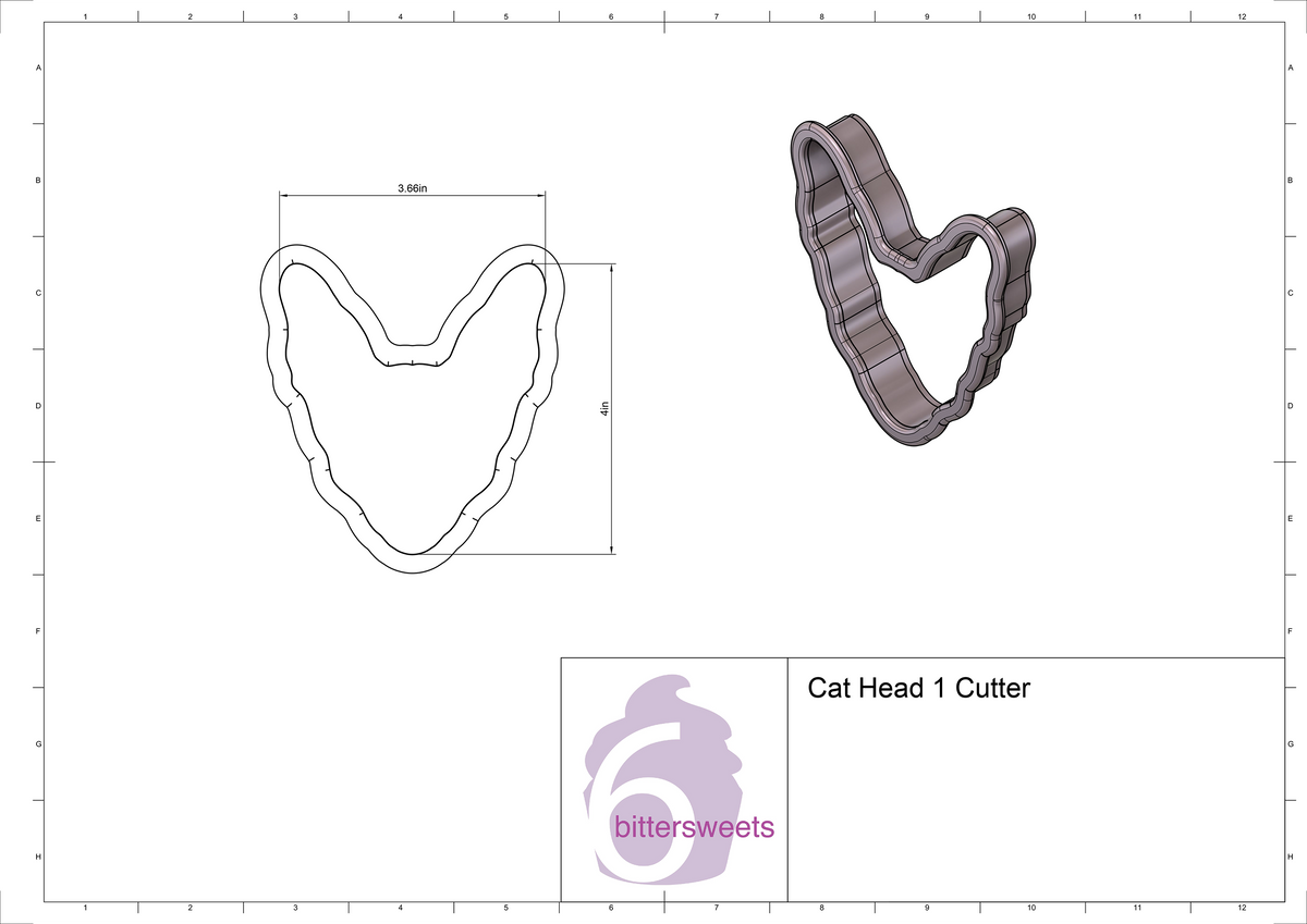 DIGITAL STL Download For Cat Head 1 Cookie Cutter