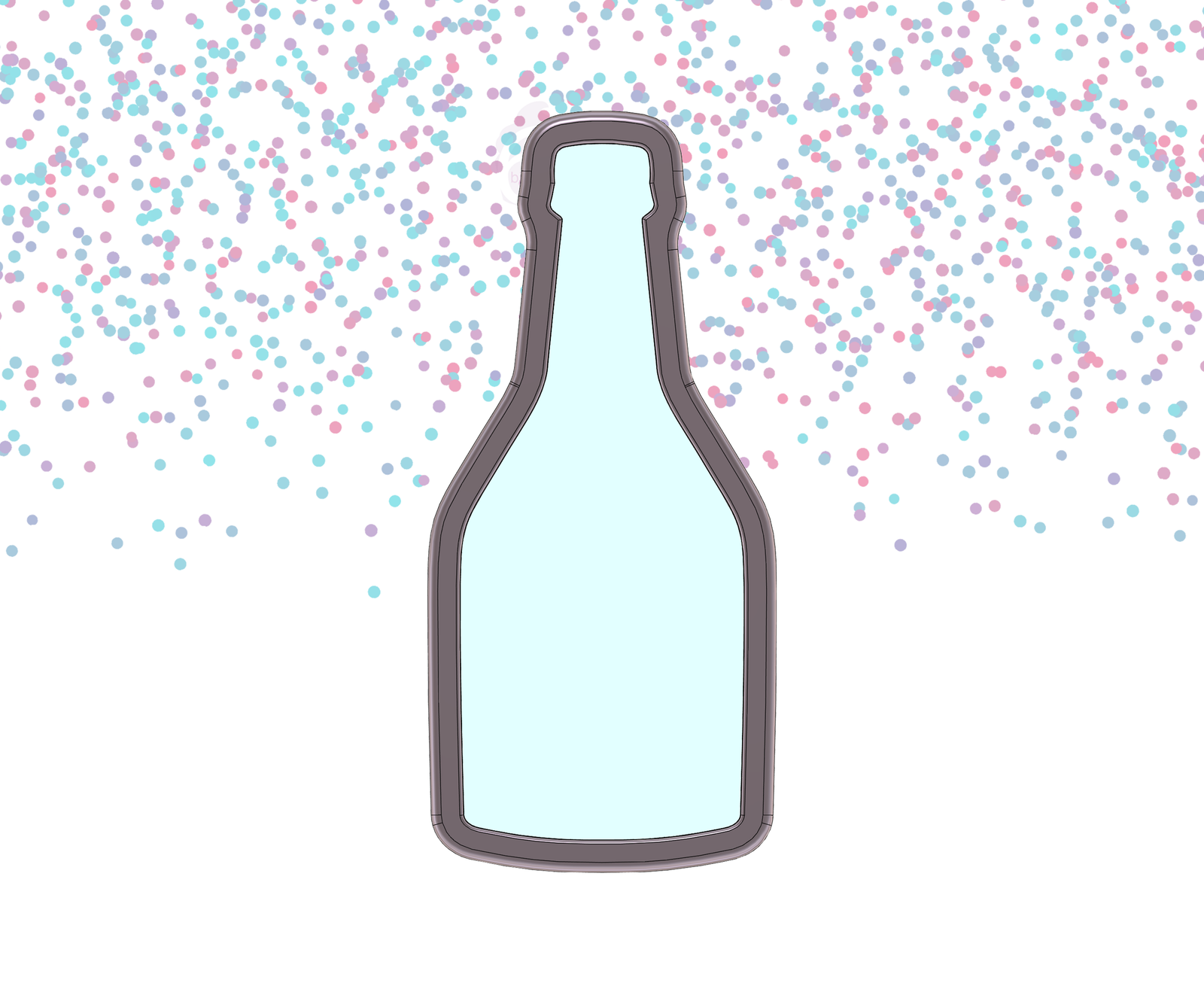 DIGITAL STL Download For Champagne Bottle Cookie Cutter