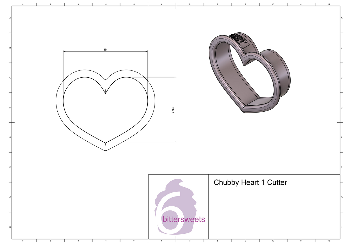 Chubby Heart 1 Cookie Cutter