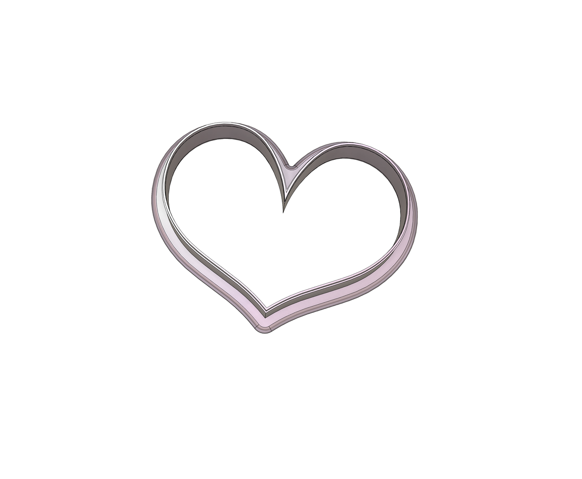 DIGITAL STL Download For Chubby Heart 2 Cookie Cutter