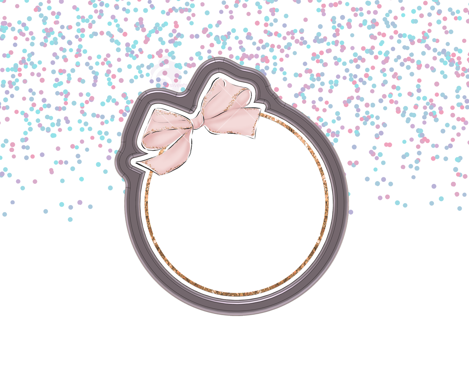 Circle Bow Plaque 1 Cookie Cutter