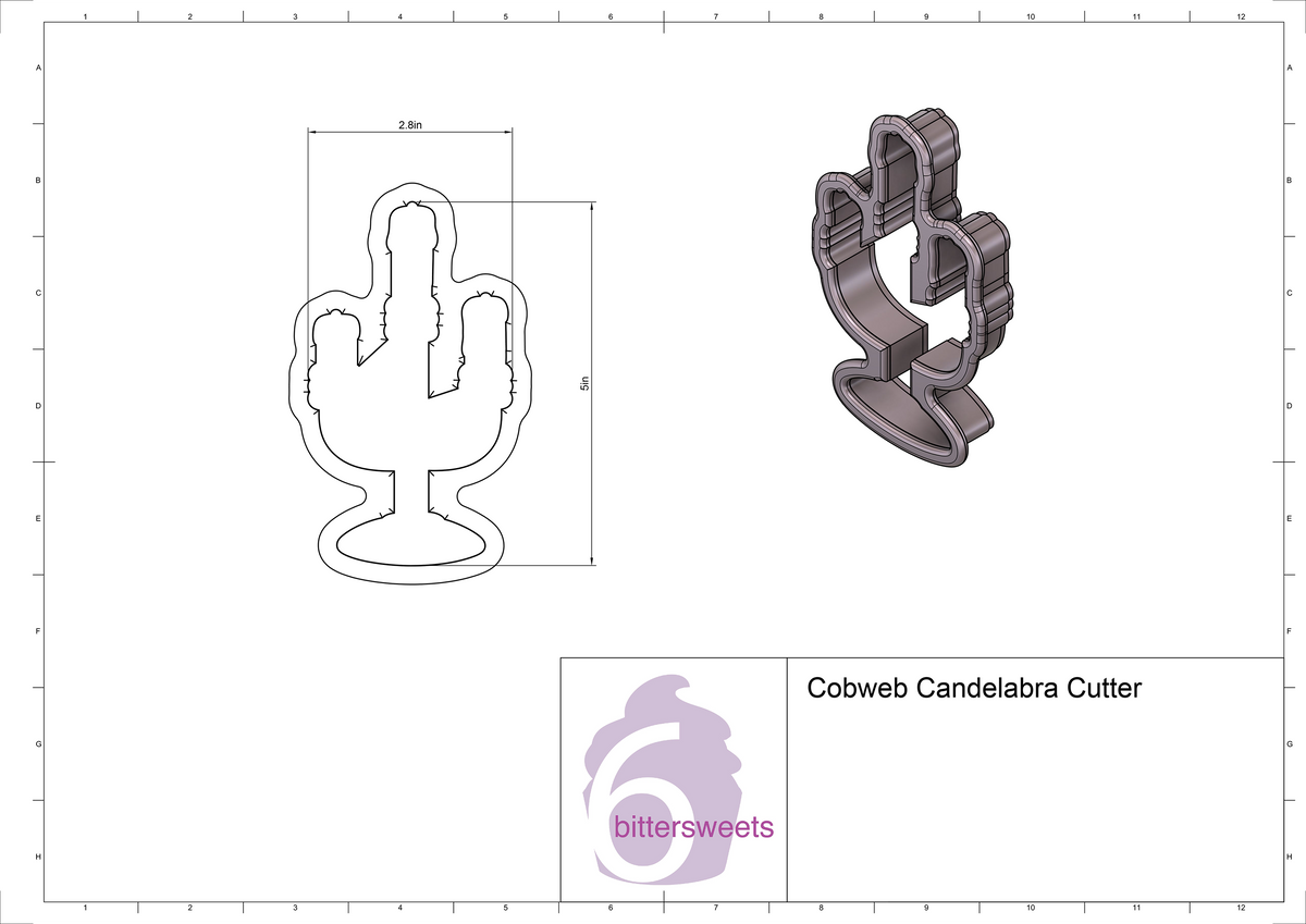 DIGITAL STL Download For Cobweb Candelabra Cookie Cutter