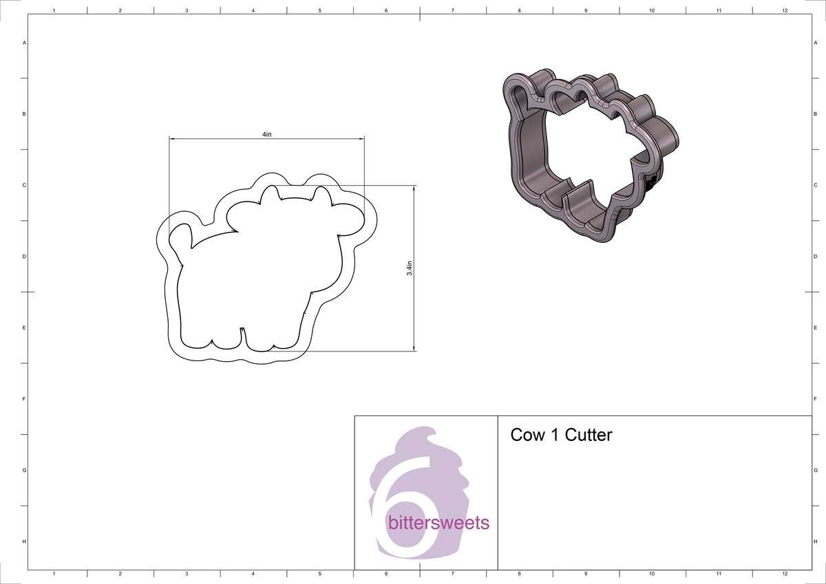 Cow 1 Cookie Cutter