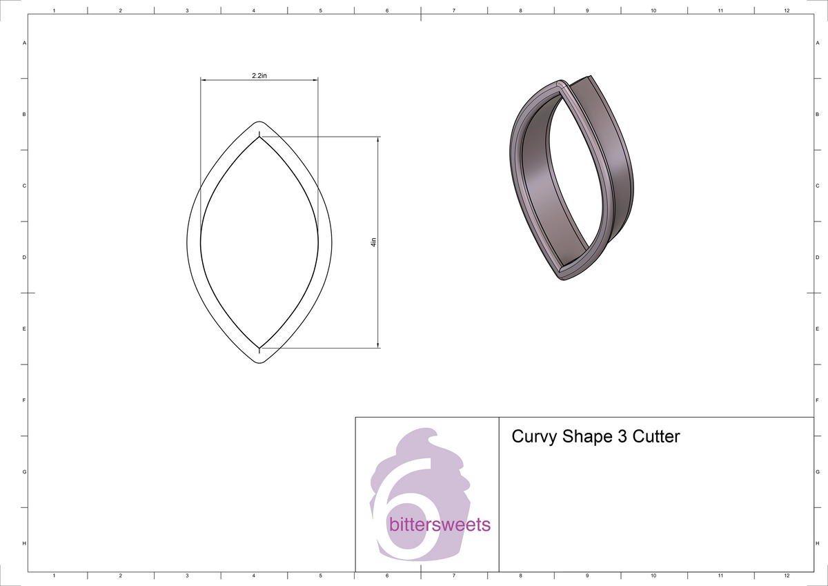 Curvy Shape 3 Cookie Cutter