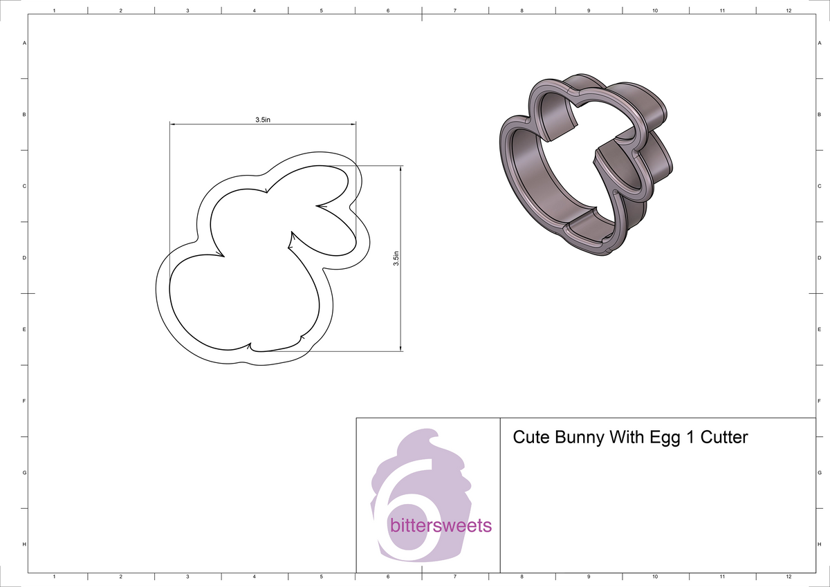Cute Bunny With Easter Egg 1 Cookie Cutter