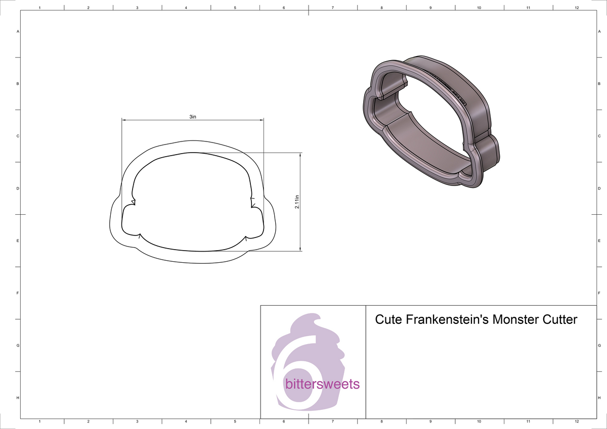 Cute Frankenstein&#39;s Monster Cookie Cutter