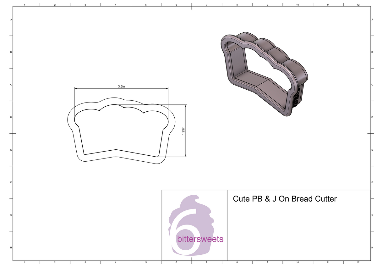 Cute PB &amp; J On Bread Cookie Cutter