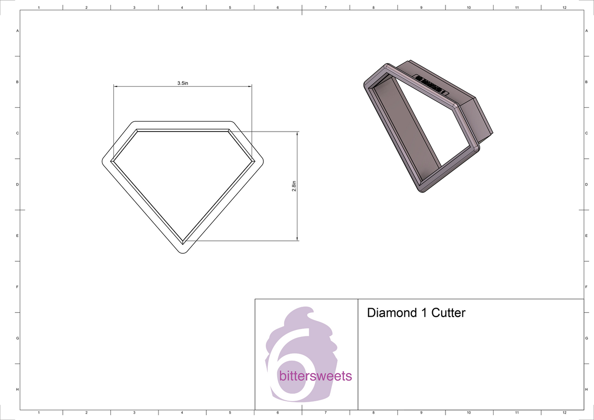 DIGITAL STL Download For Diamond 1 Cookie Cutter