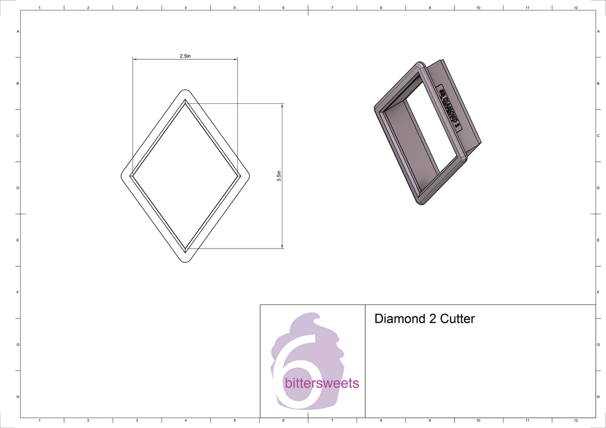Diamond 2 Cookie Cutter