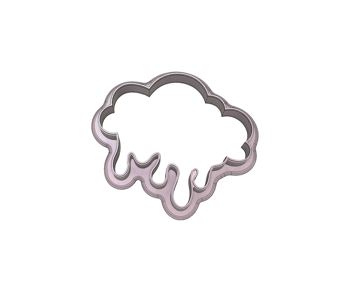 DIGITAL STL Download For Drippy Cloud Cookie Cutter