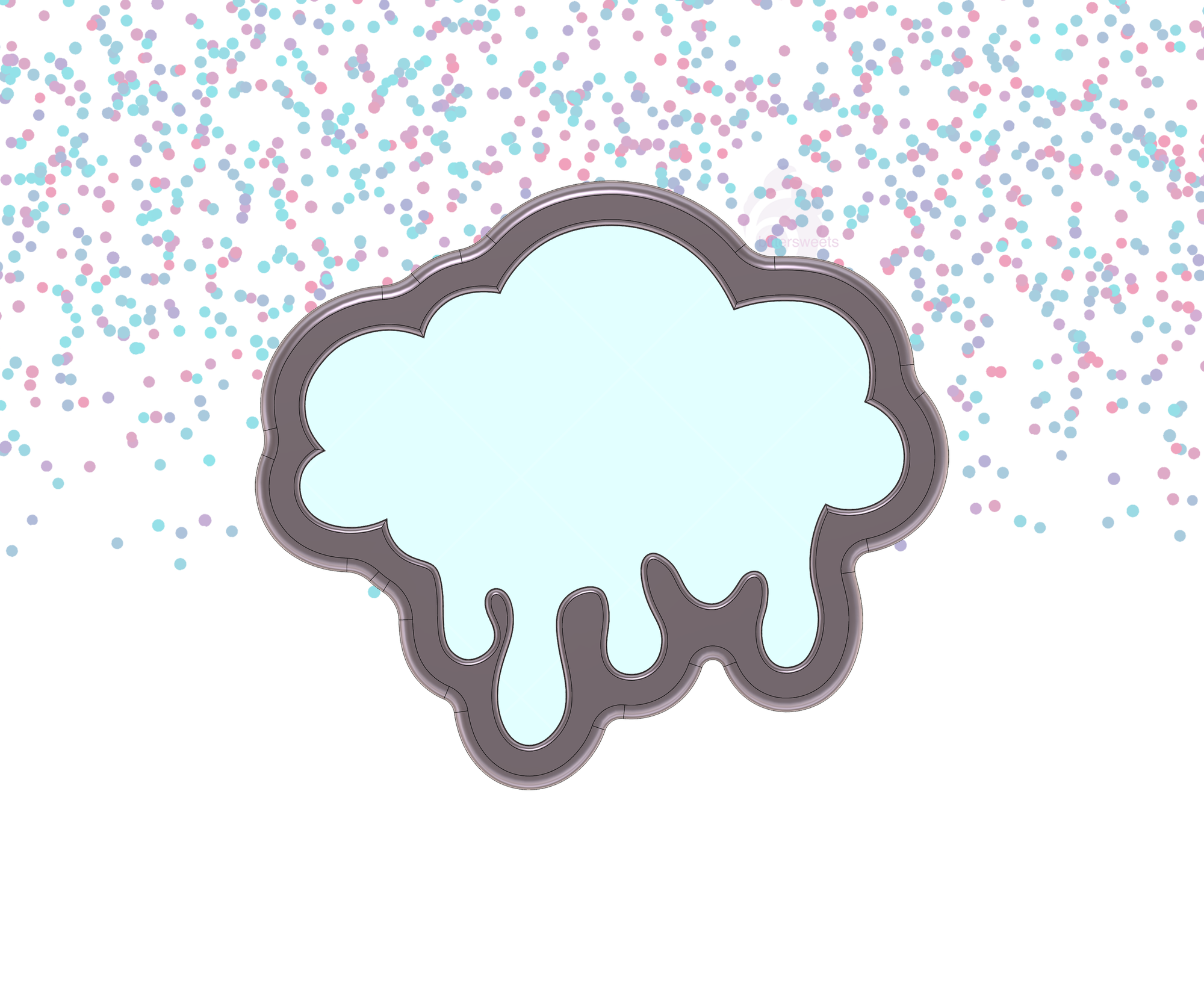 DIGITAL STL Download For Drippy Cloud Cookie Cutter