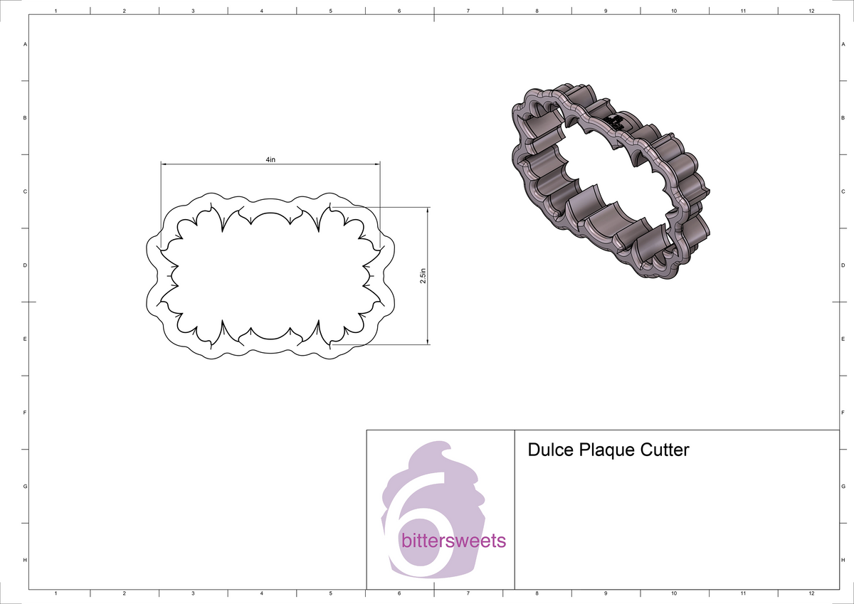 DIGITAL STL Download For Dulce Plaque Cookie Cutter