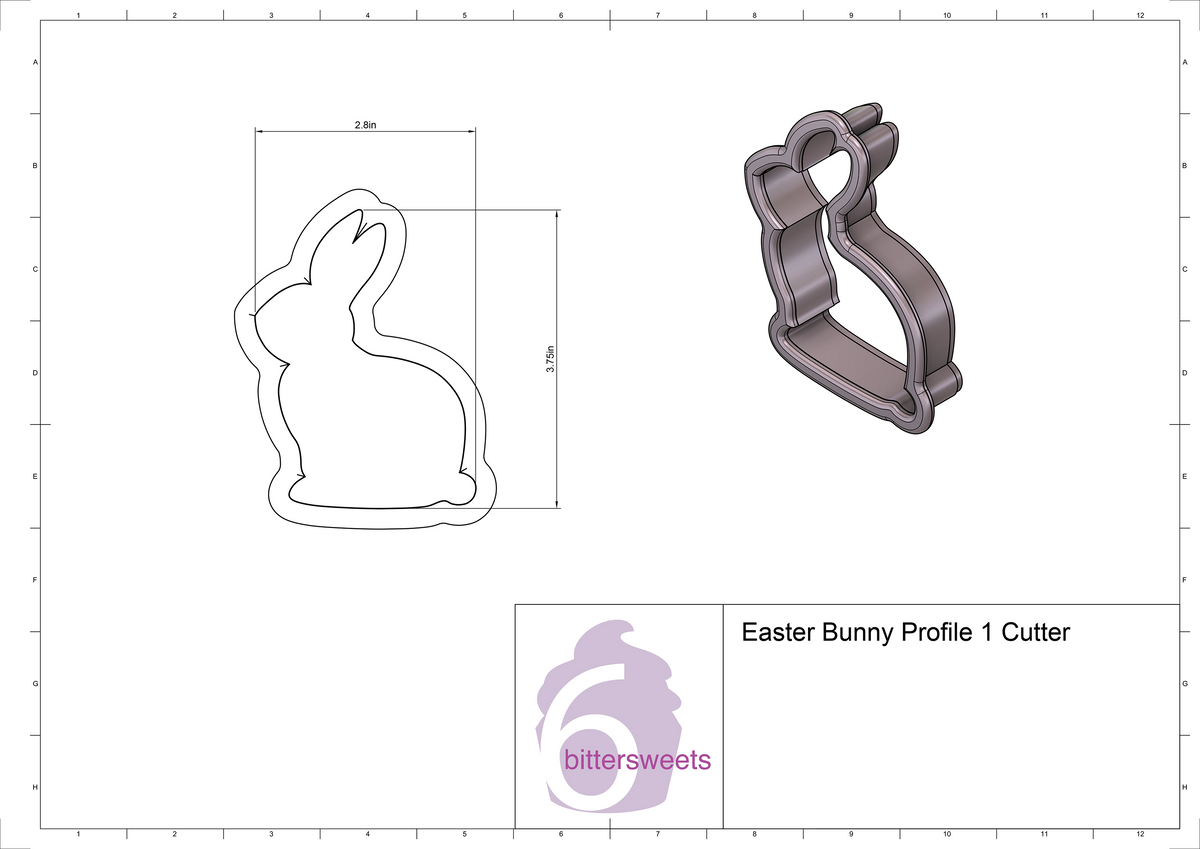 Easter Bunny Profile 1 Cookie Cutter