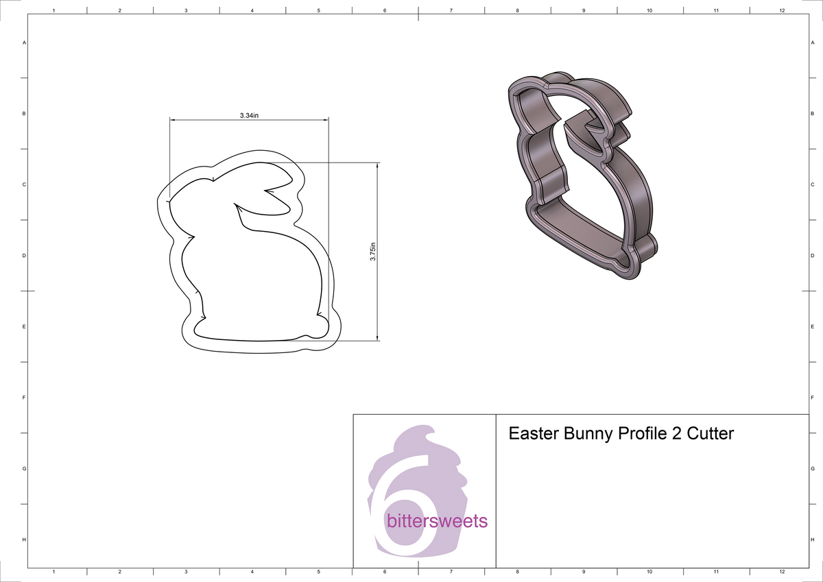 Easter Bunny Profile 2 Cookie Cutter