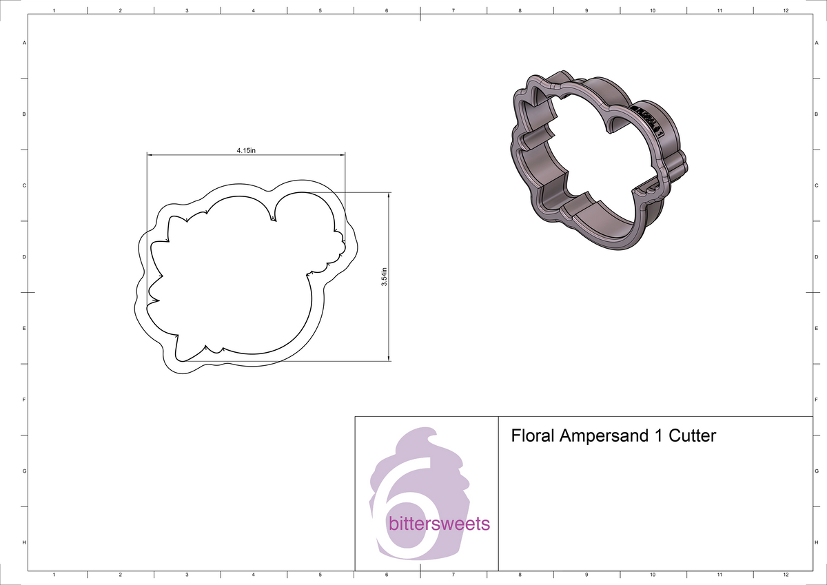 DIGITAL STL Download For Floral Ampersand 1 Cookie Cutter