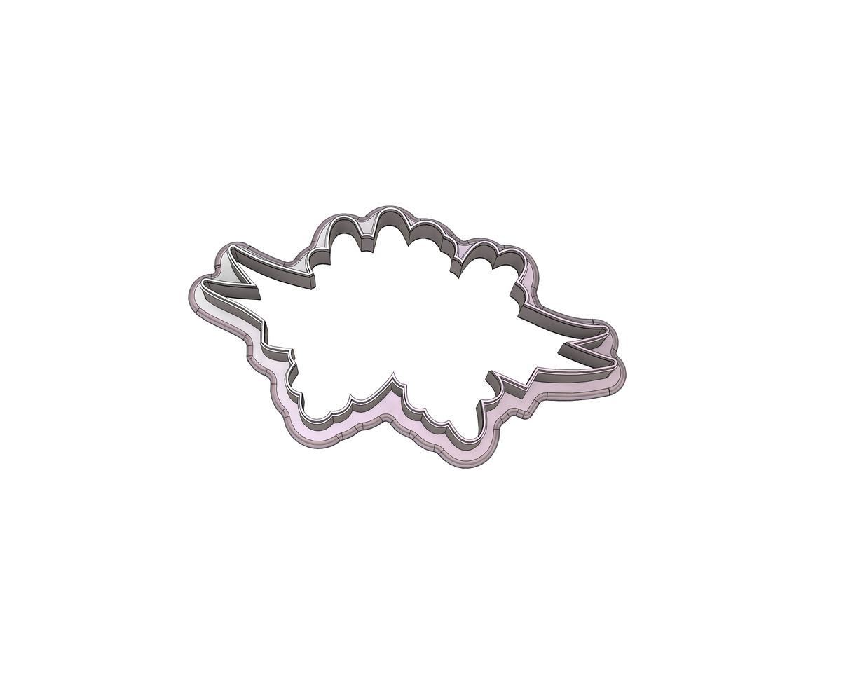 DIGITAL STL Download For Floral Banner Plaque 1 Cookie Cutter