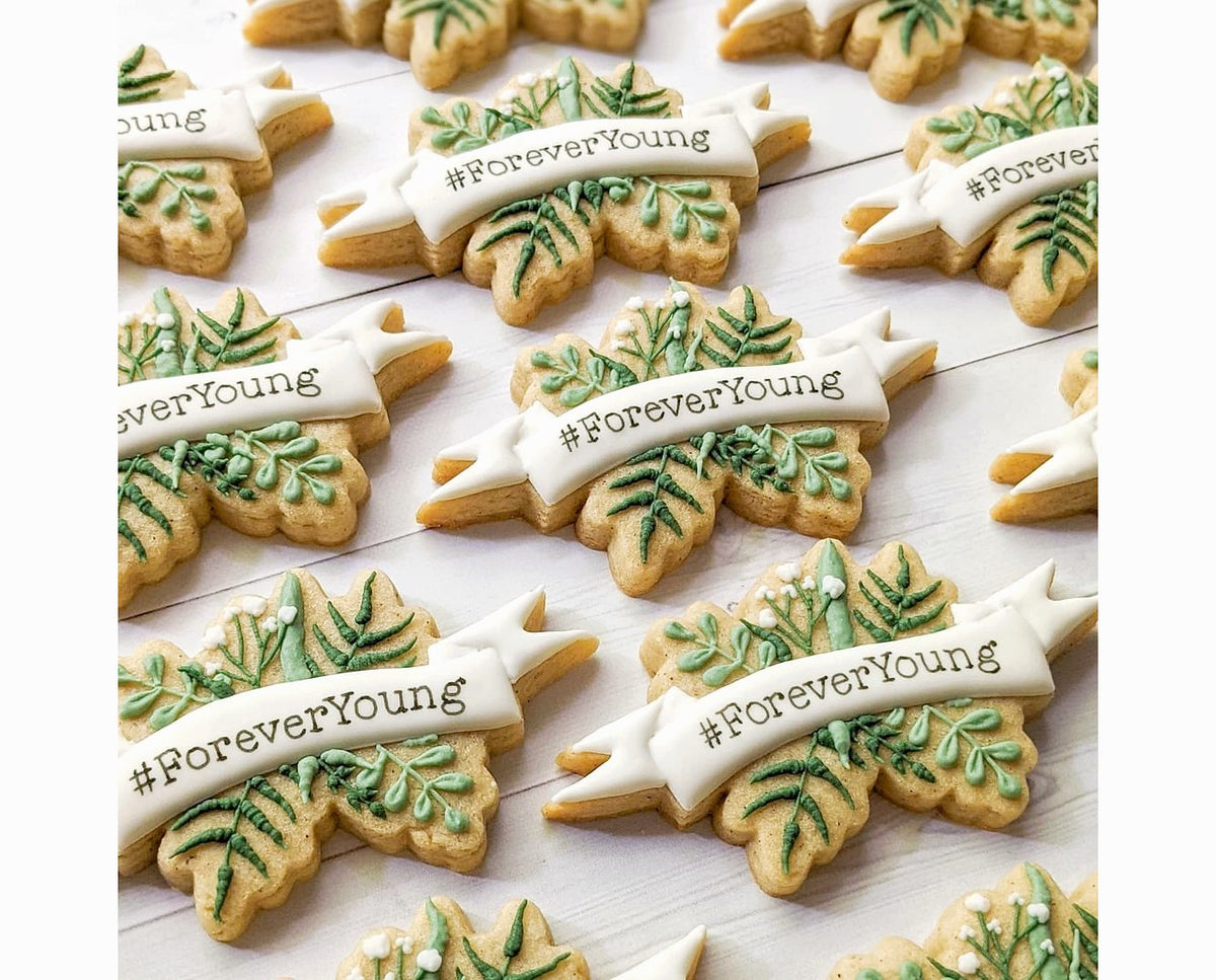 DIGITAL STL Download For Floral Banner Plaque 1 Cookie Cutter