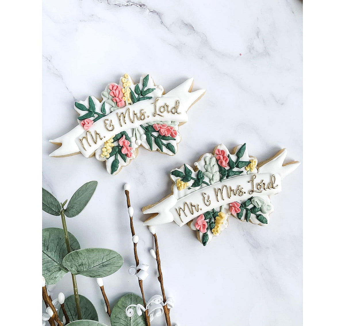 DIGITAL STL Download For Floral Banner Plaque 1 Cookie Cutter