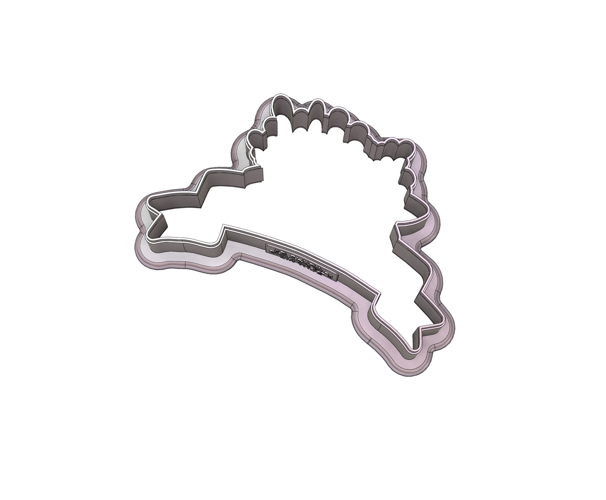 Floral Banner Plaque 2 Cookie Cutter