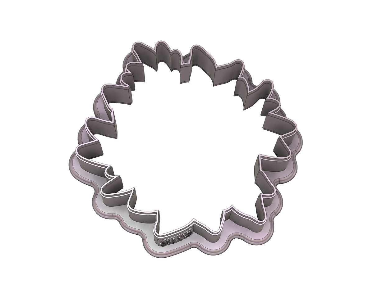 DIGITAL STL Download For Floral Banner Plaque 3 Cookie Cutter