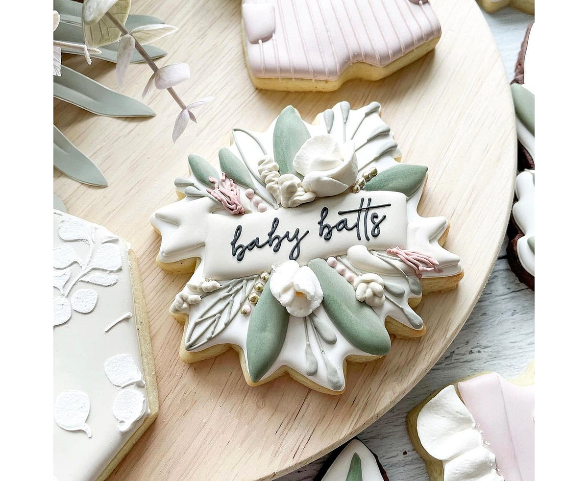 DIGITAL STL Download For Floral Banner Plaque 3 Cookie Cutter