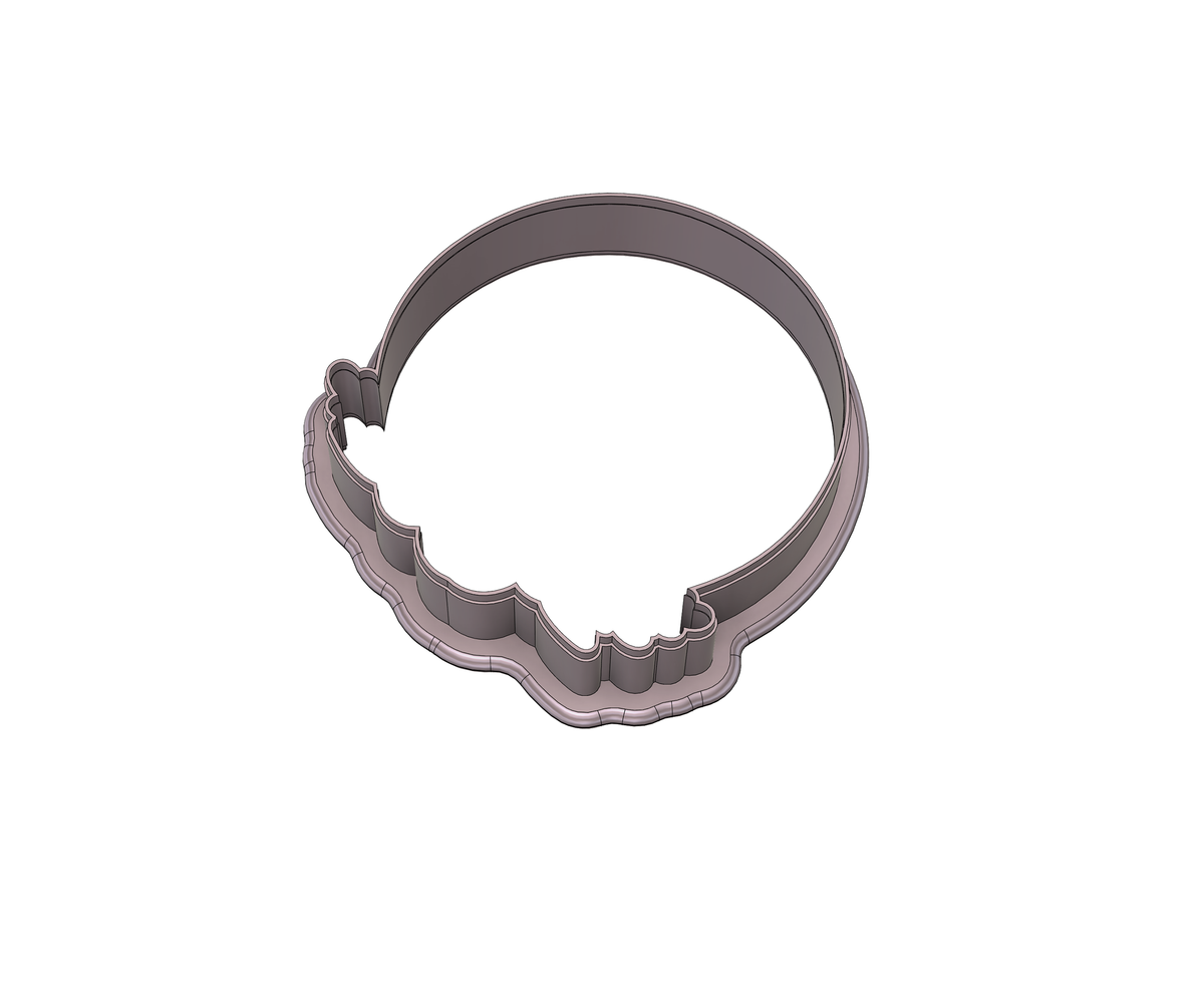 Floral Circle Plaque 2 Cookie Cutter