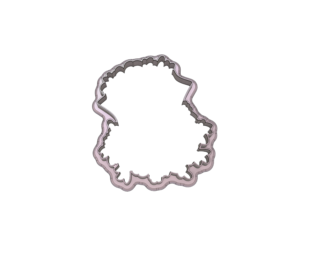 DIGITAL STL Download For Floral Crest 1 Cookie Cutter