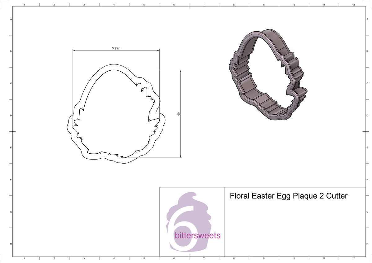 Floral Easter Egg Plaque 2 Cookie Cutter