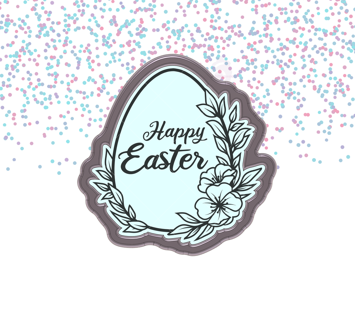 Floral Easter Egg Plaque 2 Cookie Cutter