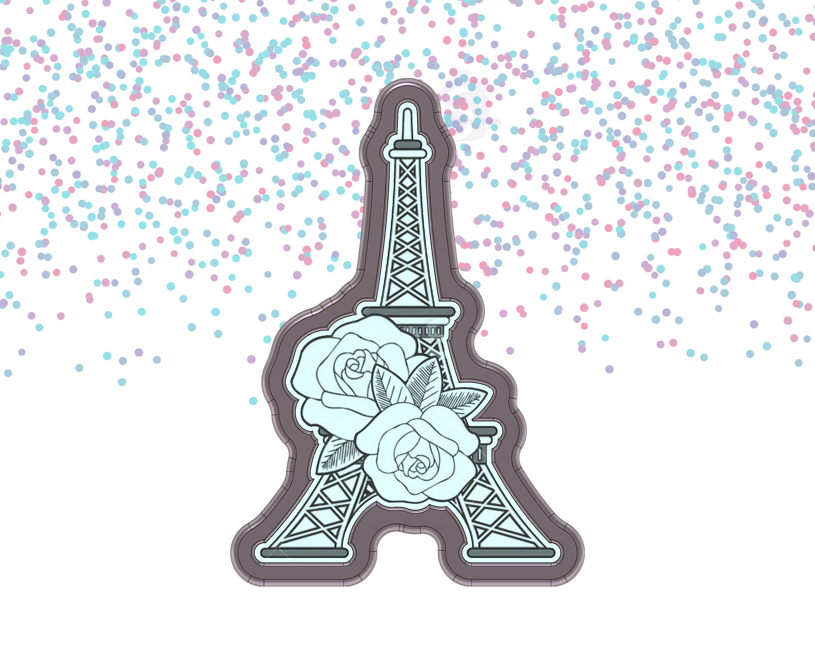 Floral Eiffel Tower Cookie Cutter