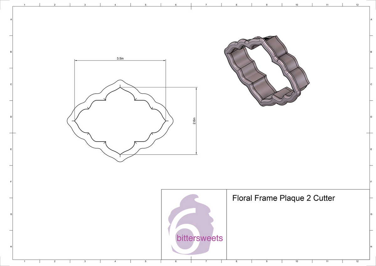 DIGITAL STL Download For Floral Frame Plaque 2 Cookie Cutter
